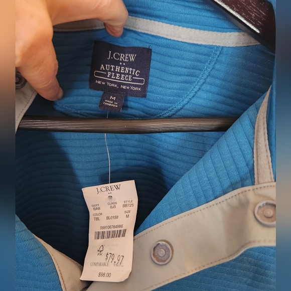 NWT Blue Quarter-Button Men's J.Crew Sweater Size Medium - Picture 5 of 5